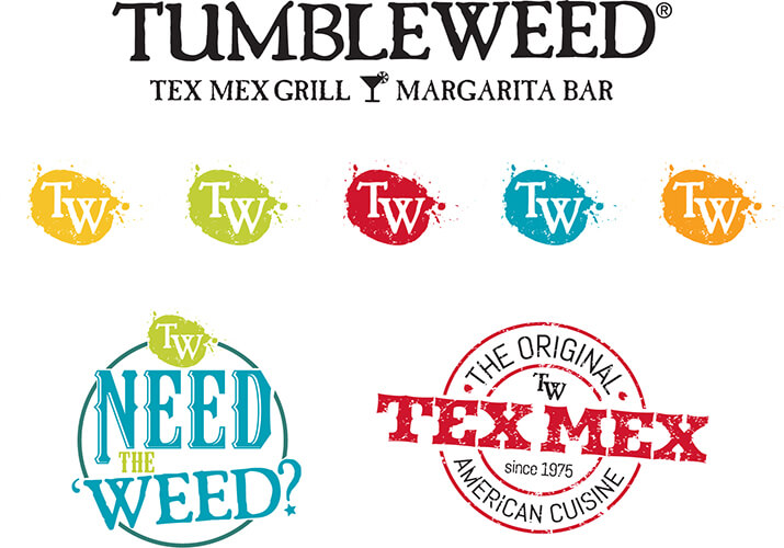 Rebranding elements for Tumbleweed Tex Mex Grill and MArgarita Bar