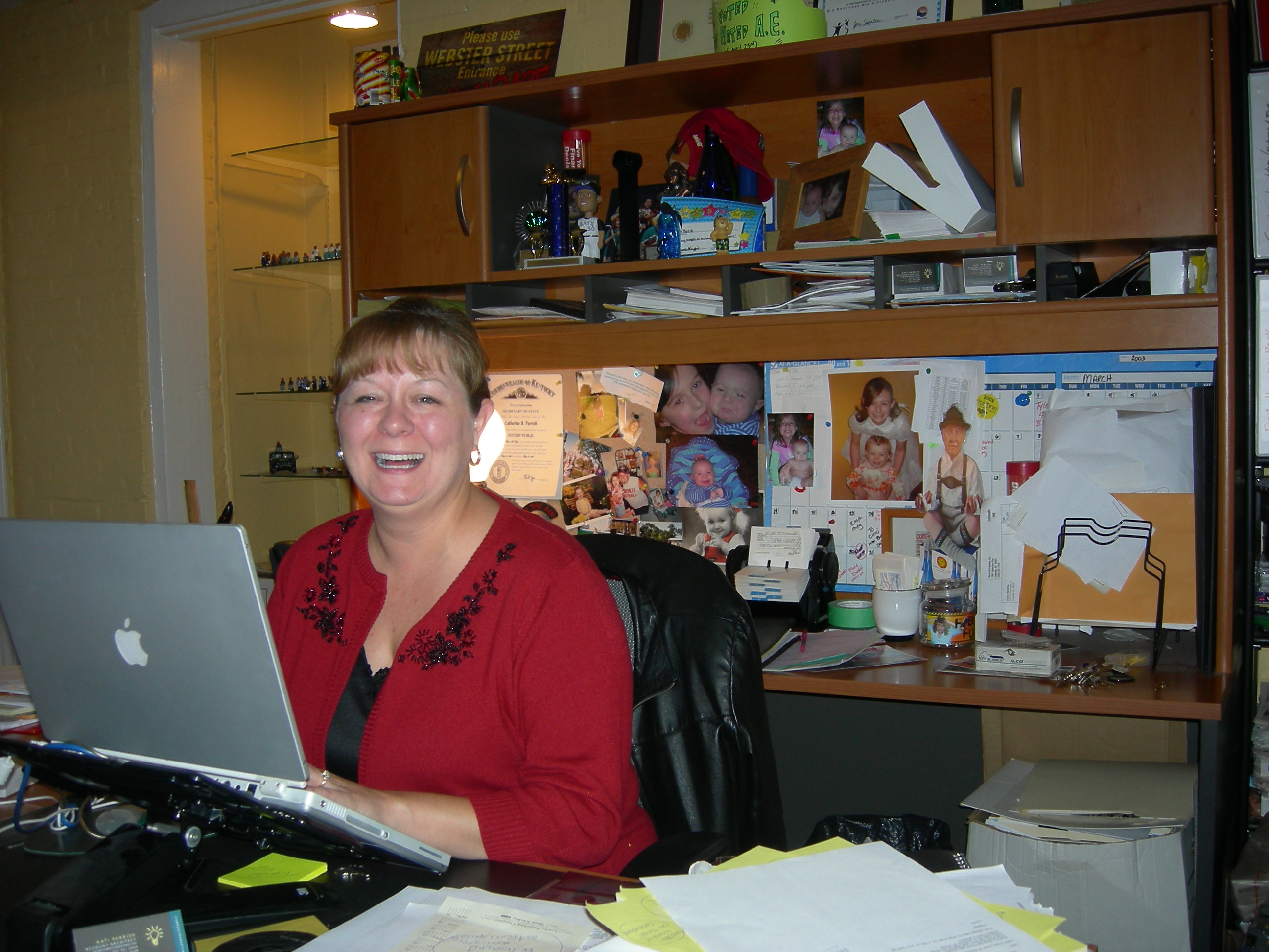 Kati at her desk